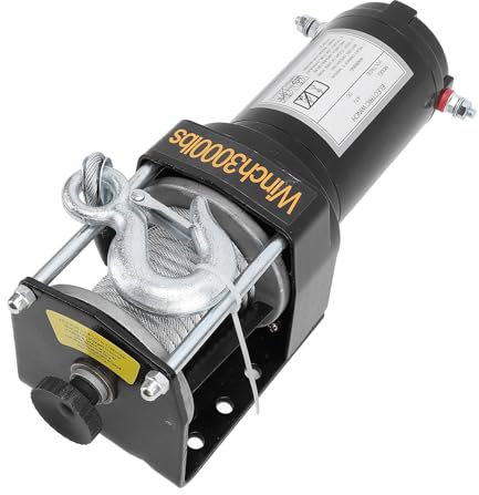 Kits de Treuil électrique Porteur de Charge 12V 3000lbs Forte Torsion 1KW Remorques Treuil de Charge de Remorquage pour Véhicules Tout-terrain