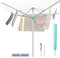 SONGMICS Étendoir à Linge, Séchoir, Réglable en Hauteur, Corde de 50 m, Jusqu’à 5 Machines de Linge, Extérieur, Jardin, avec Piquet de Sol, Pinces, Argent et Vert LLR301E01