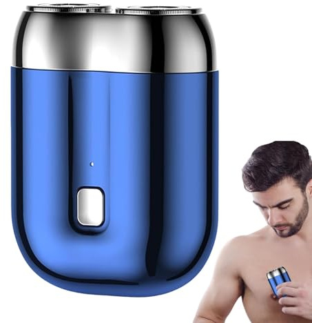Afeitadora compacta para hombres, eléctrica Raz o para hombres, modelo Min i Du al-Head La afeitadora eléctrica aumenta el volumen de afeitado y elimina superficies sueltas y cabello de la piel | Rasuradora Facial Portátil Impermeable Apto Para El Personal, En El Hogar, Viajes, Ducha Y Avión
