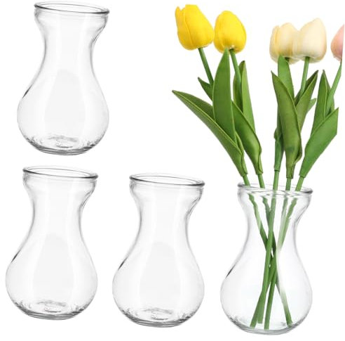 Generisch 4stücke Hyazinthenvase Klare Glasvasen Für Tischdekoration Kreative Blumenarrangements Dekorative Hydroponische Vasen Für Zuhause Und Veranstaltungen