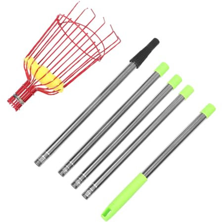 FONDOTIN Fruit Picker Tool Telescoping Pole Reaching Tool Fruit Basket for Apples Lemons Avocados Berry Picker