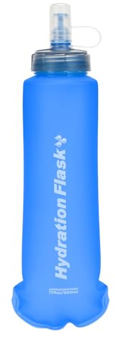 TRIWONDER Bouteille d'eau Souple Gourde Sport, B - Bleu, 500 ml | Pliable, Flasque Running, Poche Hydratation, Utilisation en Extérieur