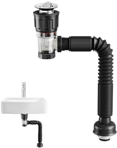Manguera De Drenaje Flexible, Desagüe Fregadero Reemplazable, Sifon Cocina Fregadero, Flexible Sifon Cocina Fregaderos Lavabo, Tubo De Manguera Flexible Para Desagüe De Lavabo De Baño (negro)