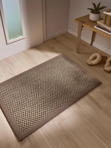 benuta Pure Fußmatte Greta - Grau 40x60 cm - 100% Sisal - Rechteckig & im Style: Bordüre, Uni, Natural Living, Scandi Living - Pflegeleicht für Wohnzimmer Schlafzimmer Flur Terrasse Balkon