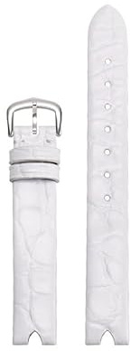 hoosouk Lederarmband für OMEGA De Ville Lederarmband V-förmige Öffnung Schraubstange Damenuhr(Whites)