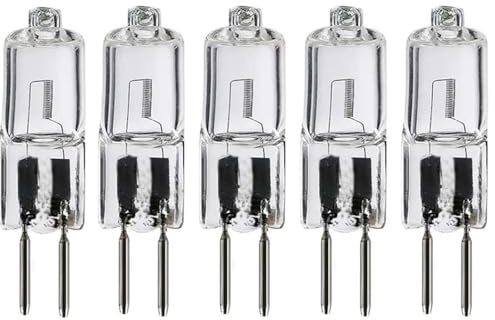 UGEFKMQ 5PCS Halogen Glühbirne G5.3 20W 12V Mini Scheinwerfer GU5.3 Bi-Pin Lampen G5.3 50W Halogen Leuchtmittel Dimmbar 2700K Warmweiß 50W