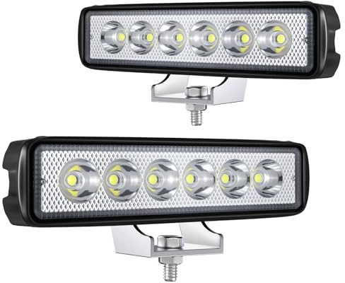 Fxlpower 2 pezzi 18W Faro di Retromarcia 12V Faro da Lavoro LED, Faretto IP65 Proiettore per Auto, Gradini di un camion, Pickup, Trattore, ATV, Moto