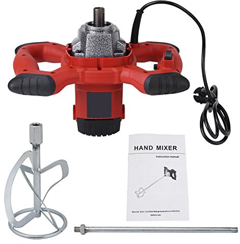 Gearwell Electric Mequer, Herramienta de revocación de 6 velocidades de 1500 W, para mortero, Pintura, Cemento, Mezcla de lechada, CA