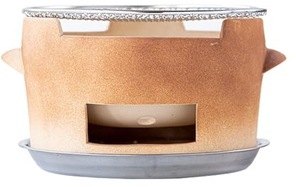 Stufa portatile in argilla e carbone, stufa for barbecue in ceramica vintage, stufa multifunzionale for grigliate da campeggio, stufa cinese for cucinare picnic a casa(31.5x17.5cm)