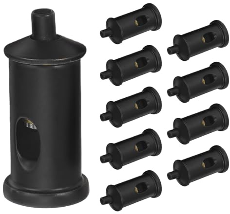 SHOWERORO 10 Abrazaderas Ajustables para Cable de Acero Negro, Conectores de Sujeción para Cables de Luces, Clip Metálico para Tensión y Fijación en Instalaciones Industriales y