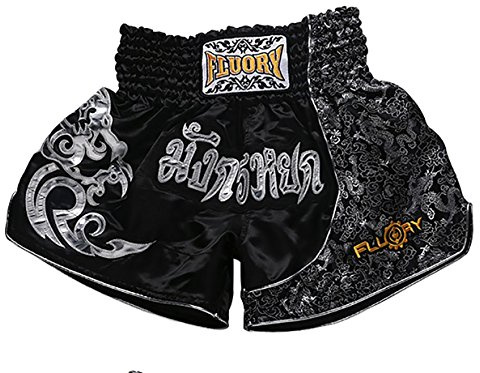 FLUORY Muay Thai, Pantaloncini da Boxe di Alta qualità, Pantaloncini da Boxe tailandesi, Pantaloncini MMA Kick Boxing, per Donna, Uomo, Bambino, Competizione di Allenamento di Combattimento.