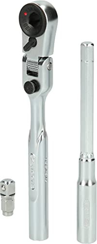 3-piece 1/4 Bit Joggle Ratchet Set with Plug Adapter for Sockets