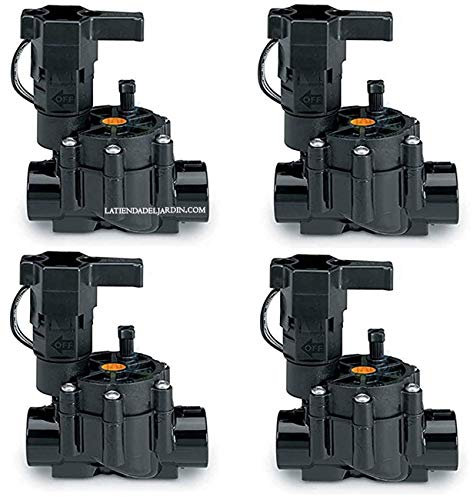 Set di 4 Elettrovalvola di irrigazione a goccia 24V inclusa Filettatura 3/4 femmina Unica elettrovalvola del mercato a Canalina Bassa Operazione: da 1,0 a 10,3 bar