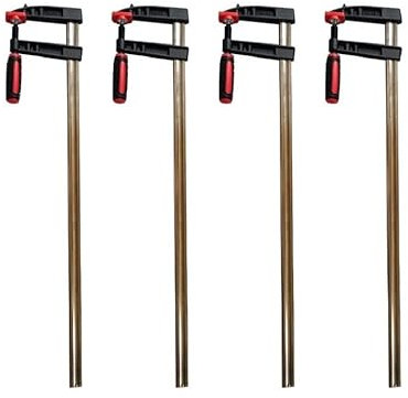 Vago-Tools 4x Hochwertige Tiefspann-Schraubzwinge 800 x 120mm mit Rutschsicherung Grau