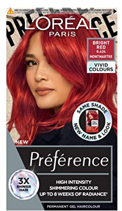 L'Oreal Paris L'Oréal Paris Tinta Permanente Per Capelli, Lucentezza E Colore Intenso A Lunga Durata, Fino A 8 Settimane, Vividi Preferiti (Colorista), Rosso Brillante 8.624, Confezione X1