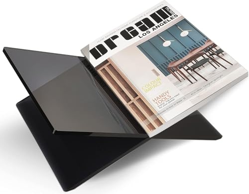 Honygebia Black Acrylic Book Stands - Cross Frame Acrylic Book Holder, Open Bookstand for Display and Reading, Suitable for Art, Bible, Cookbook, Easel, Magazine, Textbooks 12.5 x 9.5 x 5.5