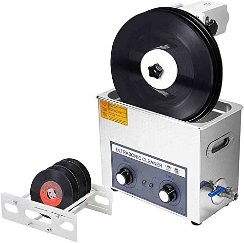 6L Ultraschall-Vinyl-Schallplattenreiniger, 6 Stück einmalig, automatisch rotierende doppelseitige Reinigung, 0-30-Minuten-Timing, Vinyl-Schallplatten-Reinigungssystem zur professionellen Reinigung