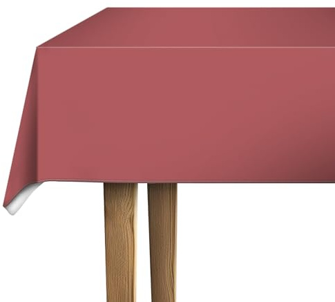 d-c-fix mantel hule mesa PVC-free Mineral Rojo - antimanchas resinado impermeable moderno - plastico - para interior y exterior - 220 cm x 150 cm rectangular