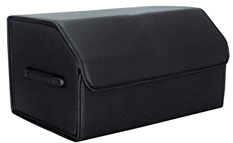Auto Kofferraum Leder Organizer Box für BMW X1 X2 X3 X4 X5 X6 X7 i3 IX Faltbare Autotasche Organizer Wasserdicht mit Fächern Aufbewahrungs Box Zubehör,L-Black Style