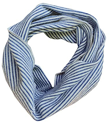 Lilano, Kinder Schlauchschal Ringel, 70% Wolle (kbT), 30% Seide, 210 gr./m² (2 (4-10 Jahre), Blau/Natur)