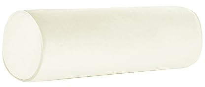 Neck Roll Pillowcases with Zipper - Full Moon Bolster/Round Cylinder Pillow Case Covers for Bedroom, Living Room, Sofa - Solid Color Neck Cervical Pillowcase Cover 24 x 6 (Cream)