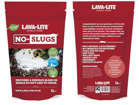 Jardinion Pflanzgranulat, Schneckenschutz 1 Liter Grau 100% natürliches Lavagranulat für Zimmerpflanzen und Outdoorpflanzen