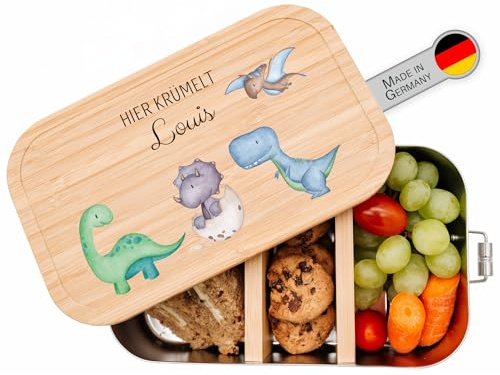wunderwunsch Personalisierte Brotdose - Robuste und Individuelle Edelstahl Brotdose mit Namen - Geburtstags Geschenke, Geschenk Mädchen Fee für Kita, Schule, Kindergarten