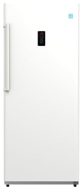 Conserv 17cf Upright Freezer CONVERTIBLE REF Garage Ready 28in wide 110V (White)