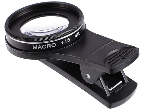 jojofuny Lente Macro para Teléfono Clip De Diseño Lente De Alta Definición con Material Resistente La Grasa para Fotografía De Primer Plano Y Gran Angular, Compatible con Smartphones, 4K 15X 30X