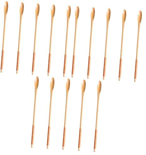 Cabilock 15piezas Cucharas De Madera Para Mezclar De Utensilios Miel Mango Para Bebidas y Salsas