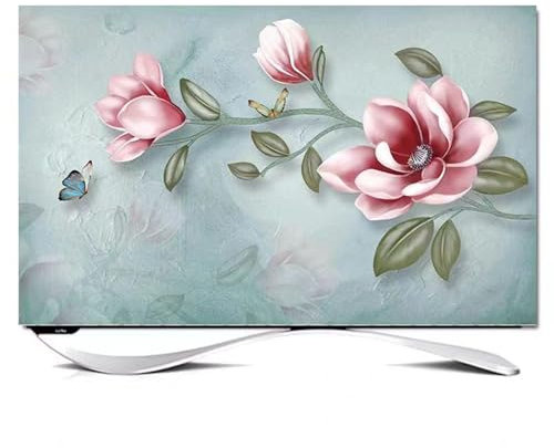 TV Screen Cover 32-85In, Dust TV Screen Cover, Universal TV Dust Cover 22-80 In, for LCD LED Plasma Television Art Printing Decor Flat Curved TV, Wall Mount/Curved/Desktop K,49-52in(118x70cm)