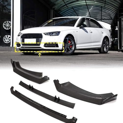 TMXM Auto Frontspoiler Stoßstange Lippe für Audi A4 B9 A4 B9 Sline S4 Sedan 2017 2018, Universal Frontstoßstange Splitter Lippe Frontspoiler Auto Styling Zubehör,B/4 Pcs/Set