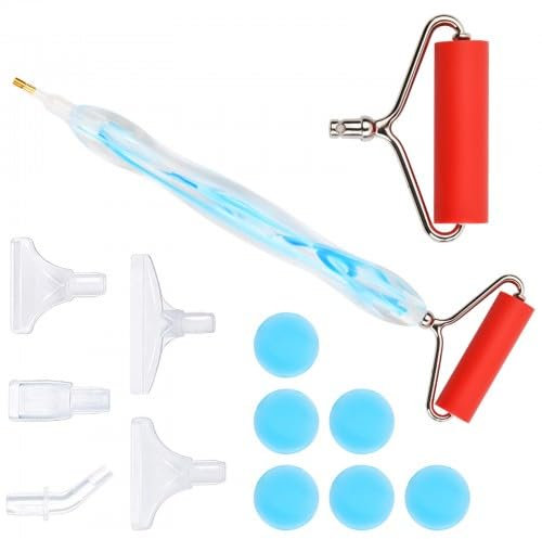 Diamond Painting Zubehör Stift Set, Diamond Painting Pen Kits, Diamond Painting Zubehör mit Diamond Art Roller Ersatz Stiftköpfen, für DIY Handwerk