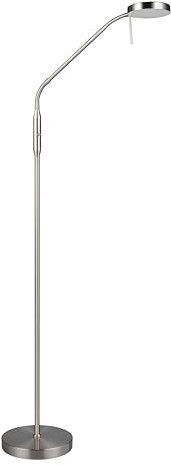 Reality Leuchten LED Stehleuchte Moreno R44561107, Metall Nickel matt, 3 Watt LED, Akku mit Ladestation, Sensordimmer, Lichtfarbe einstellbar