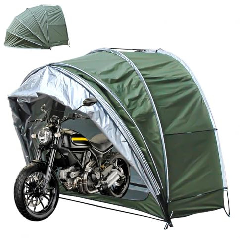 YSMSMZJK Fahrradgarage Hängen 2 in 1 Motorrad Zelt für Terrassenmöbel,Fahrrad,Motorrad Fahrradunterstand Fahradabdeckungen Für Aussen,Green