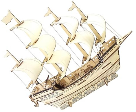 DECHOUS 3D-Puzzle Segelbootmodell - Holzmodellschiffpuzzle - Holzpuzzleset Für Erwachsene - 3D-holzpuzzlemodell