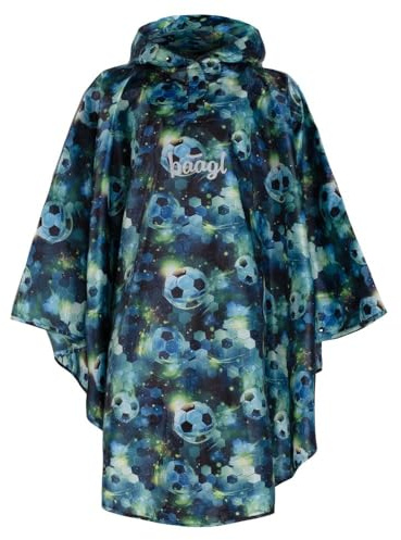 Baagl Poncho antipioggia per bambini – Cappellino impermeabile con cappuccio & elementi riflettenti – Impermeabile per ragazzi – Ideale anche per biciclette e attività all'aperto, Palla, 140