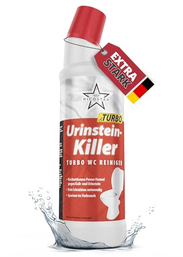 Ricostar Urinsteinentferner EXTRA STARK [Profi-Qualität] 750ml | Made in Germany | WC Reiniger extra stark | Toilettenreiniger extrem stark | Putzmittel | Antikalk Reiniger | Kalkreiniger