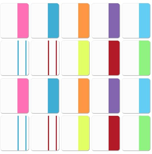 Set von 400 Haftmarkern, Index-Tabs in 10 Farben, Selbstklebende Seitenmarker für Büro, Schule und Zuhause, Wasserfeste und Beschreibbare Klebezettel, 20 Sets, 4.1 x 5.1 cm