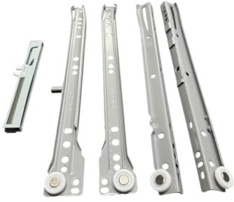 Guide per Cassetti a Rotella Grigie | Binari Scorrevoli Soft Close | Chiusura Ammortizzata | Diverse Misure | inferramenta (50 cm)