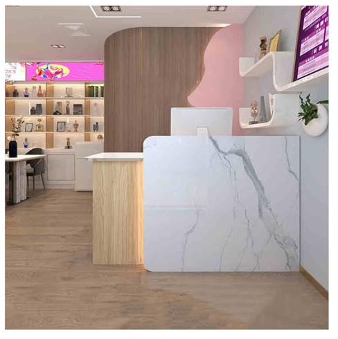 ZXCASDF Comptoir Accueil，comptoir d'accueil，Grand comptoir de réception，Comptoir Caisse Bureau De Réception Comptoir De Accueil avec Lumières LED et Tiroir Verrouillable(A-5,60cm/23.6in)
