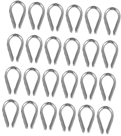JECOMPRIS 24piezas Anillo de Corazón de Acero Inoxidable Guardacabos de Alta Resistencia para Cable de Acero Anillo de Corazón de Pollo para Protección de Cables