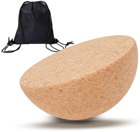 HiSnug Balance Board Halbkugel aus Massivem Kork, Ø 15 cm X Höhe 7.5 cm Hochwertige Fitness Halbkugel aus Kork für Balance Training I nachhaltige Balance-Halbkugel