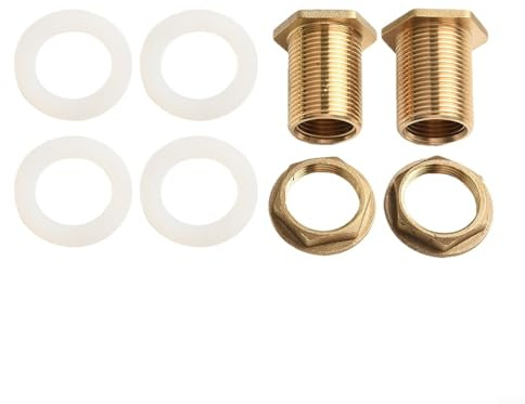 Brass Thread Reducer Hex Reducing Adapters Tank Feedthrough Water Tanks Internal External Thread Plumbing Fittings DN15 DN20 DN25 Gold Hexagonal Design(DN20)