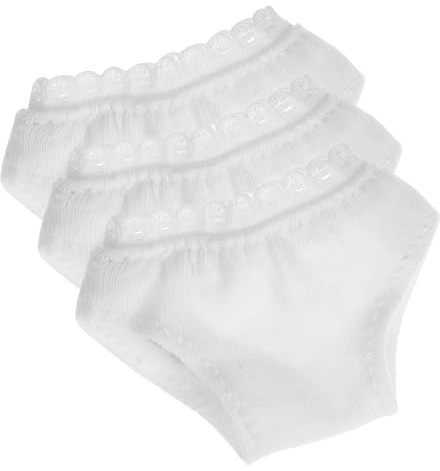 FIXOSHEE Lot de 3 Culottes Blanches en Tissu pour Poupée, Accessoires de Vêtement Miniatures, Taille FR pour Jeu de Rôle et Collection