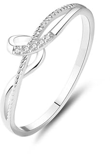 Stfery Platin Diamantring Gedrehte Linien für Damen, Trauringe Echt Gold Gr.53