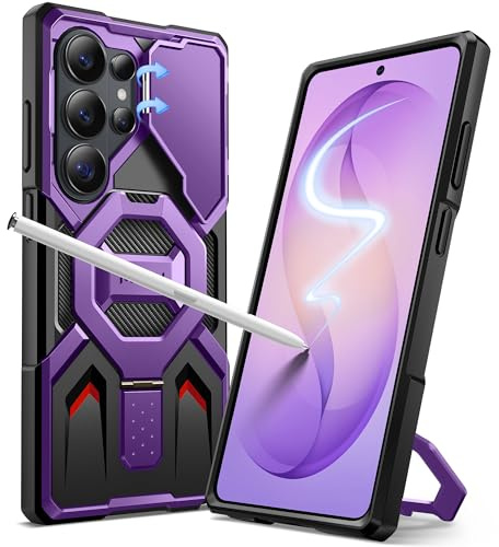 TONGATE for Samsung Galaxy S26 Ultra Case with Magnetic Stand, Compatible with MagSafe [Built-in Camera Cover & Ring Holder][Military-Grade Protection] Anti-Slip Rugged Phone Case for S26 Ultra,Purple