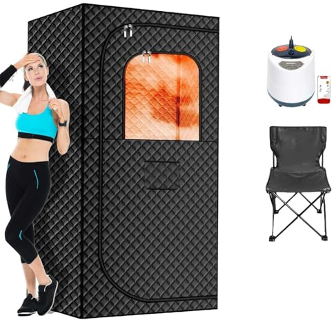 Sauna Anti Estrés, Sauna Bienestar Con 1200w Generador De humedad, 2l Steamer, Sauna De humedad Portátil Para Casa, Tienda Sauna Plegable, Control Remoto, Temporizador(90cm(35.4in))