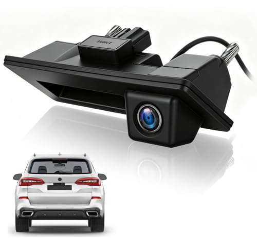 CAMECHO Visión Nocturna Cámara de Marcha Atrás con Luz de Freno para Renault Trafic 2014 / Opel Vivaro 2014, Cámara de Reversa con HD/CVBS, Resistente al Agua IP67, Gran Ángulo 140°