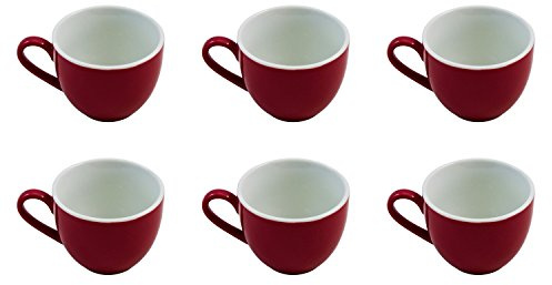 Flirt by R&B 516128 - Tazzina da caffè Doppio, 80 ml, Ø 6 x 5 cm, colore: Rosso (confezione da 6)